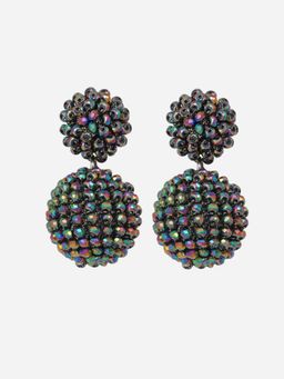 MINJI AND CO. - Multi-Color Gold Plated Glass Stone Drop Earrings Premium Anti Tarnish