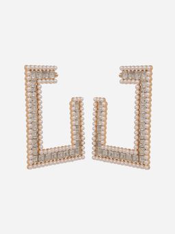 MINJI AND CO. - Gold Plated Hoop Cz Pearl Earrings Premium Anti Tarnish