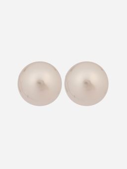 MINJI AND CO. - Off White Gold Plated Shell Pearl Stud Earrings Anti Tarnish