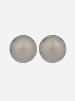 MINJI AND CO. - Grey Gold Plated Shell Pearl Stud Earrings Minimal