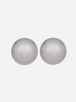 MINJI AND CO. - Silver Gold Plated Shell Pearl Stud Earrings Statement