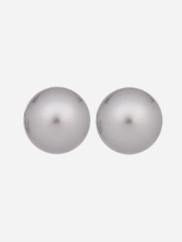 MINJI AND CO. - Grey Gold Plated Shell Pearl Stud Earrings Classic