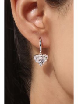MINJI AND CO. - Silver Plated White Cz Short Drop Earrings Minimal Smart Design