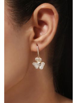 MINJI AND CO. - Gold Plated White Cz Oval Stud Earrings Refined Elegant Design