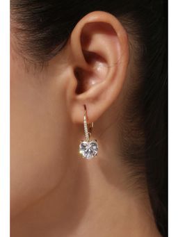 MINJI AND CO. - Gold Plated White Cz Drop Earrings Elegant Clean Statement Style
