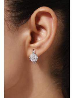 MINJI AND CO. - Silver Plated White Cz Petite Drop Earrings Clean Modern Finish