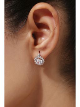 MINJI AND CO. - Silver Plated White Cz Tiny Drop Earrings Subtle Elegant Style