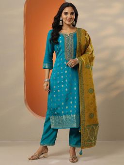 Libas Art - Art Woven Design Straight Kurta with Pant and Dupatta