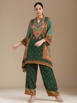 Koskii - Green Printed Kurta with Pant