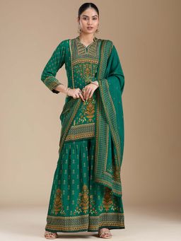Koskii - Green Kurta with Sharara and Dupatta