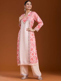Koskii - White Printed Kurta with Pant and Dupatta