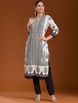 Koskii - Off White Printed Kurta with Pant and Dupatta