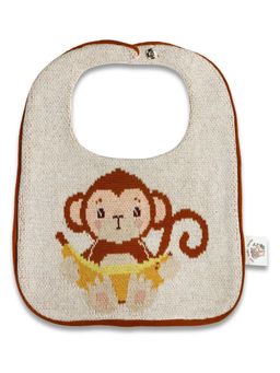 THE BABY TRUNK - Infant Soft Knitted Monkey Print Bib (0-12 M)
