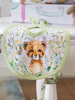 THE BABY TRUNK - Infant Egyptian Cotton Leo Print Bib (0-12 M)