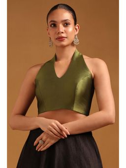 Soch - Women's Olive Art Silk Stitched Blouse