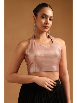 Soch - Women's Pink Georgette Embellished Stitched Blouse