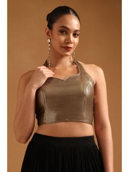Soch - Women's Olive Georgette Embellished Stitched Blouse