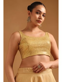 Soch - Women's Yellow Georgette Embellished Sequins Stitched Blouse