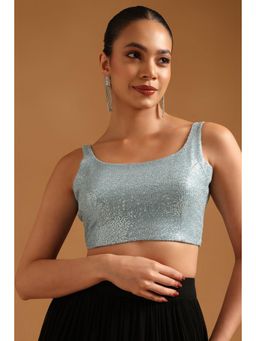Soch - Women's Powder Blue Georgette Embellished Sequins Stitched Blouse