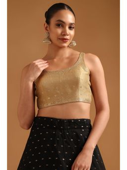 Soch - Women's Gold Tussar Embellished Sequins Stitched Blouse
