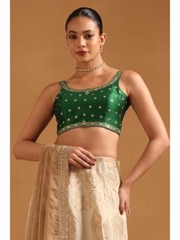 Soch - Women's Green Tussar Embellished Sequins Stitched Blouse