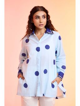 Haus of Handmade - Blue Darling Dot Printed Cotton Shirt