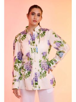 Haus of Handmade - White Hey Flower Printed Cotton Shirt