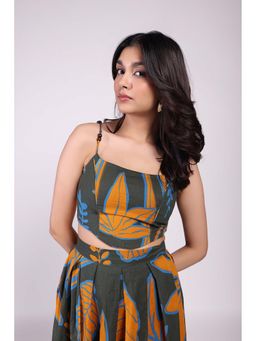 Poppi - Green Rio Printed Crop Top