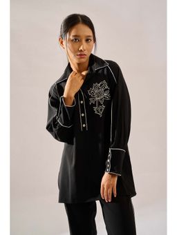 Haus of Handmade - Black Monochrome Embroidered Shirt