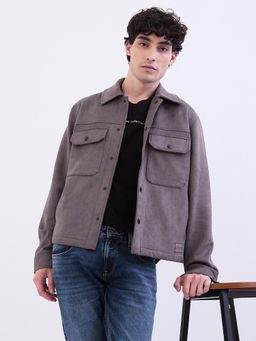 Spykar - Slate Grey Straight Fit Casual Shackets For Men