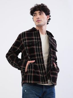 Spykar - Jet Black Straight Fit Casual Shackets For Men