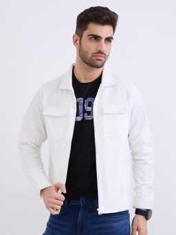 Spykar - Off White Straight Fit Casual Shackets For Men