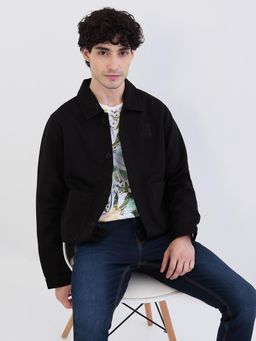 Spykar - Charcoal Black Straight Fit Casual Shackets For Men