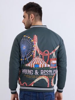 Spykar - Bottle Green Straight Fit Casual Jackets For Men