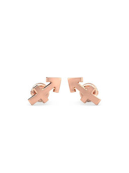 Candere by Kalyan Jewellers - 14K Rose Gold Sagittarius Stud Earring for Women
