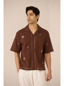 Calling June - Men's Brown Atlas Short Sleeves Shirt