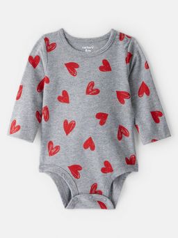 Carter's - Baby Girl Heart Print Graphic Bodysuit - Grey