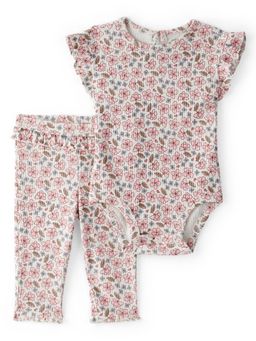 Carter's - Baby Girl Ruffle Floral Bodysuit & Pant