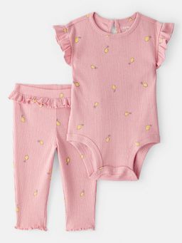 Carter's - Baby Girl Lemon Bodysuit & Pant - Pink