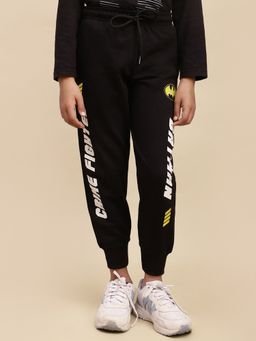 Kidsville - Official Batman Black Printed Regular Fit Joggers