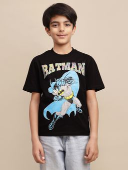 Kidsville - Official Batman Black Printed Regular Fit T-Shirt