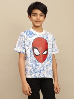 Kidsville - Official Spiderman Off White Printed Regular Fit T-shirt