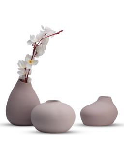 BODHI HOUSE - Handcrafted Modern Abstract Flower Vase (Grey) (Pack of 3)