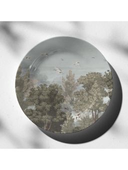 ARTCREST - Chinese Vintage Jungle 10-Inch Ceramic Wall Plate with Stand & Hook