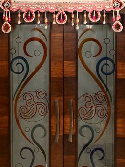 AAPNO RAJASTHAN - Handmade Pink & Cream Designer Door Hanging Bandarwal with Beaded Loops