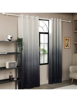 Story@Home - 215 Cm (7 Ft) Polyester Blackout Door Curtain Single Curtain, Grey & Black, Gradient