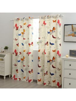 Story@Home - 100 % Cotton Canvas Fabric 300 Gsm White Door Curtain-7 Feet