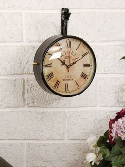 Unravel India - Double Sided Wall Clock Black