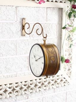 Unravel India - Double Sided Wall Clock Gold