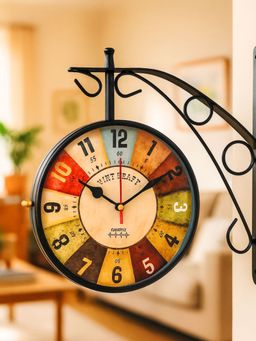 Unravel India - Double Sided Wall Clock Black